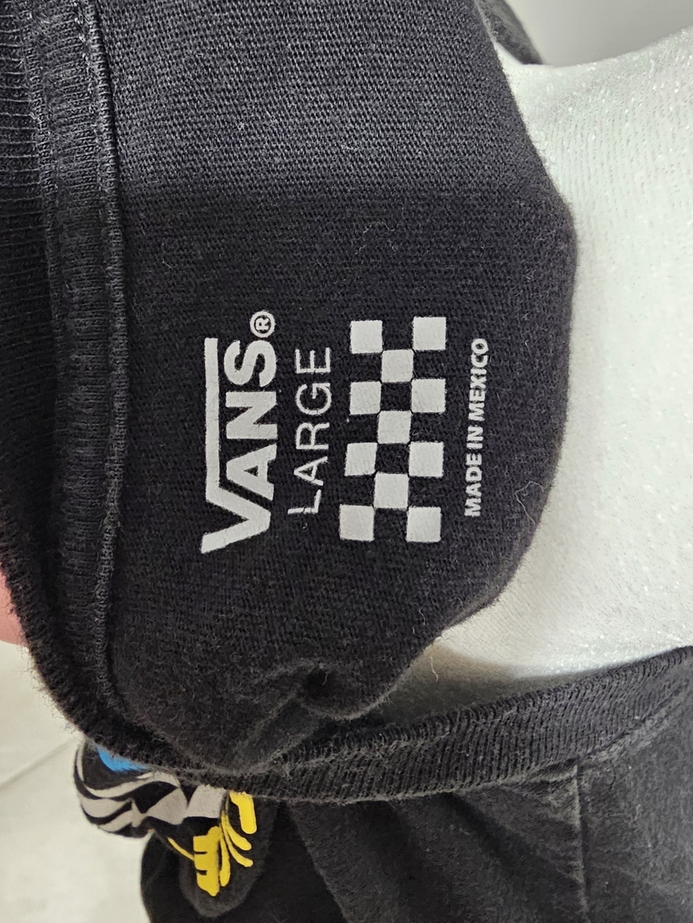 Vans Black Tee with White Checker Logo